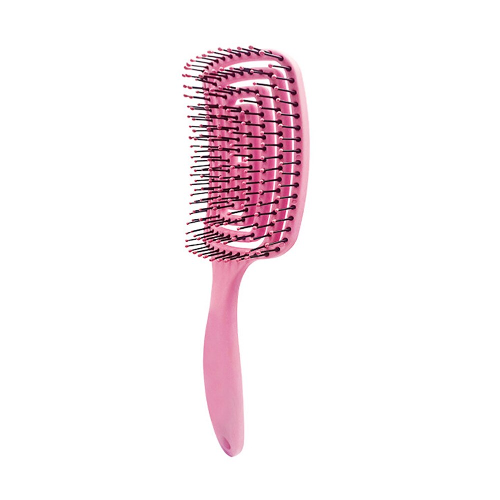 Hollow Arc Mosquito Coil Large Curved Hair Comb Octopus Scalp Massage Brush: Pink