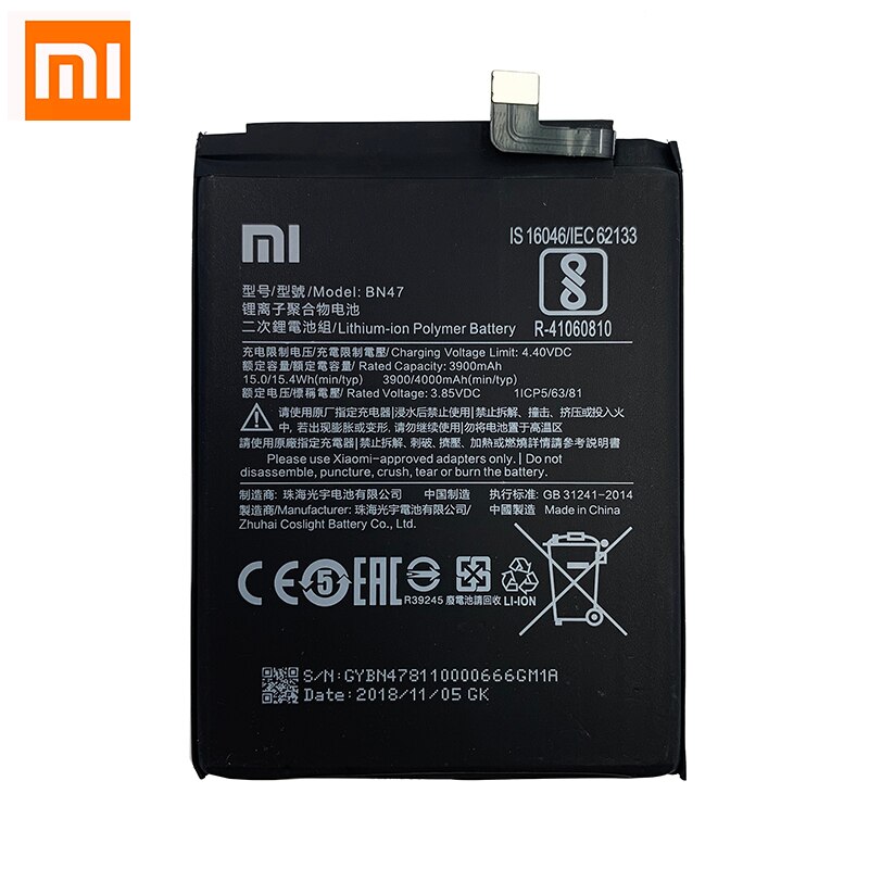 Xiao Mi Originele Telefoon Batterij BN47 Voor Xiaomi Redmi 6 Pro / Mi A2 Lite 4000Mah Telefoon vervanging Batterijen