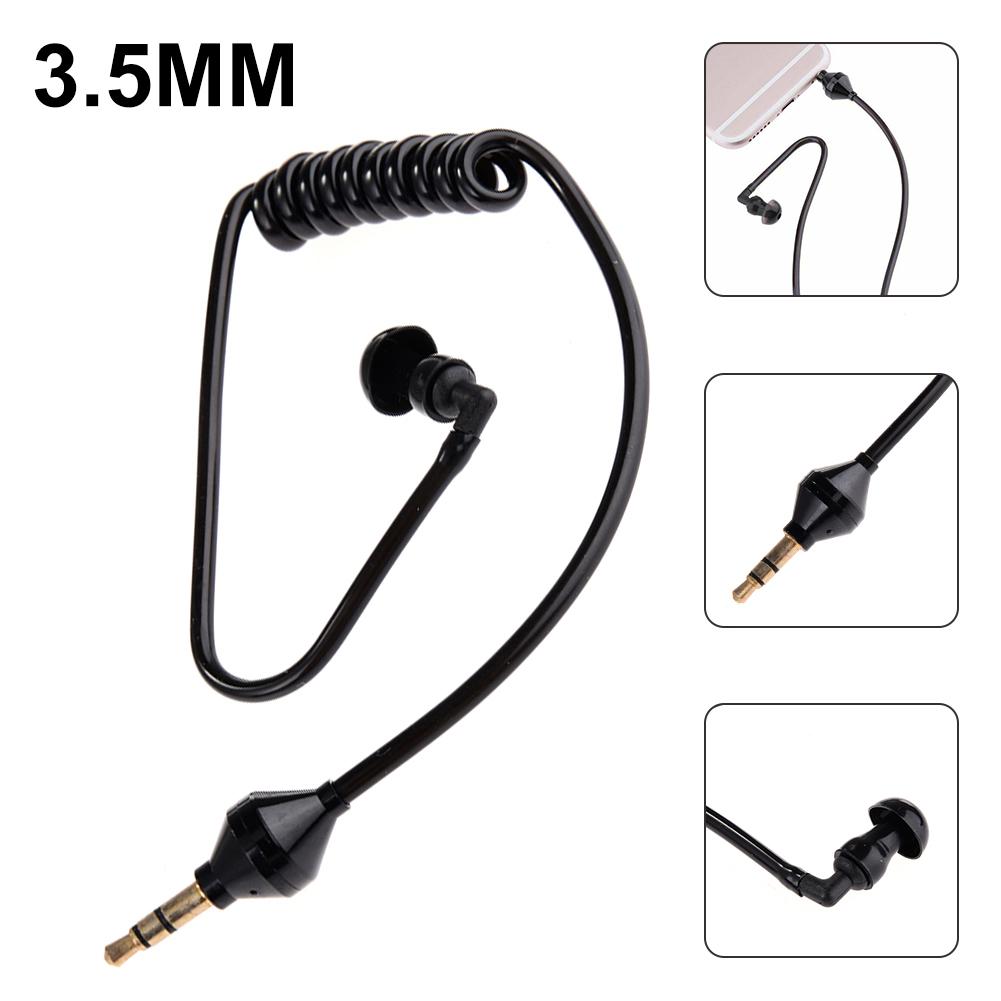 3.5mm Oortelefoon Spoel Oortelefoon Enkele Luisteren Oortelefoon Opgerolde Kabels In Ear Stereo Headset