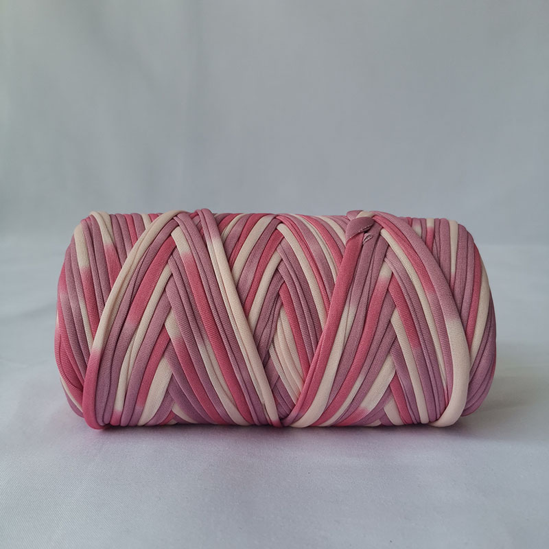 Tshirt Katoen Regenboog Garen Voor Breien Diy Zachte Wol Gehaakte Tas String Sectie Geverfd Gekleurde Weven Draad Puffy Chunky 300G