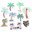Kokosnoot Computer Geborduurde Badge Sequin Kokosnoot Combinatie Geborduurde Doek Patch Kleding Decoratie Patch Spot: as shown  9pcs