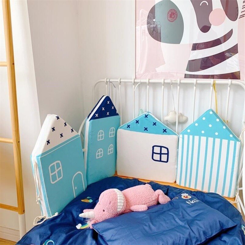 Nordic Stijl Kleine Huis Bed Hek Wieg Bumper Bescherming Vangrail Afneembare Wasbare Kinderkamer Home Decor