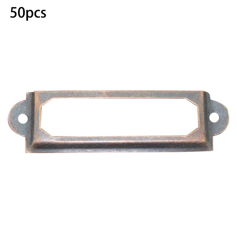 50 Pack bureau bibliothèque classeur armoire carte étiquette porte-étiquette cadre en métal QX2E