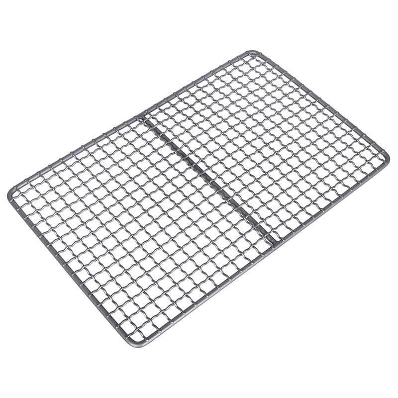 Titanium Charcoal Bbq Grill Barbecue Grill Durable Net Plate Camping Tableware Grandado
