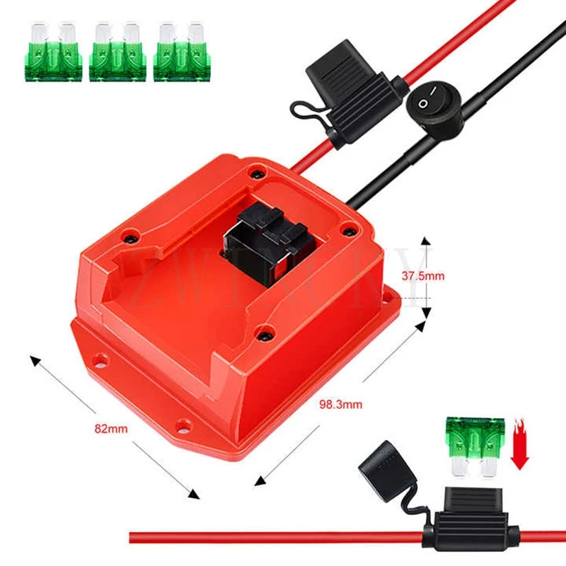 Adaptateur de batterie pour Makita/Dewalt/Milwaukee, convertisseur de batterie Li-Ion 18V 20V, connecteur d'alimentation avec fusible équipé