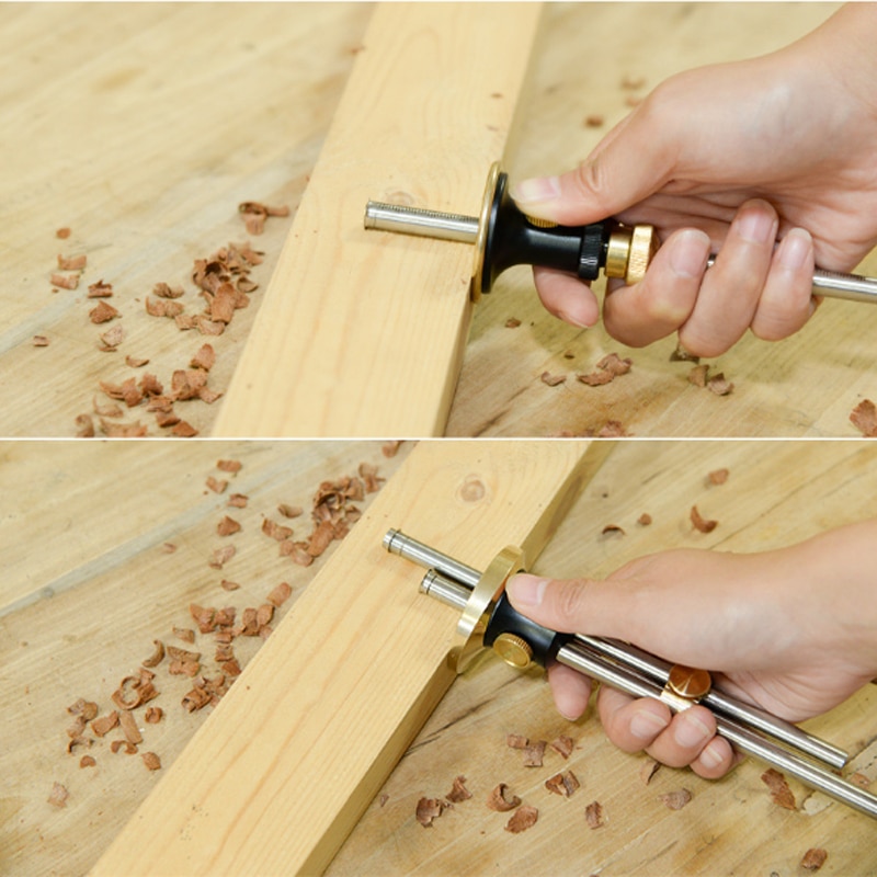 Wheel Marking Gauge Woodworking Scriber Ink Duct Automatic Scriber Tool European stainless steel double Head Mortise Gauge