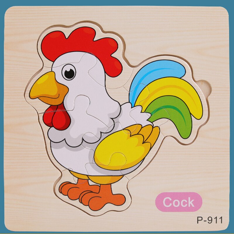 1Pcs del bambino 3D di legno traffico Degli Animali Puzzle Di Puzzle giocattolo Educativo di apprendimento precoce cognizione del fumetto dei capretti afferrare intelligenza Di Puzzle: 27