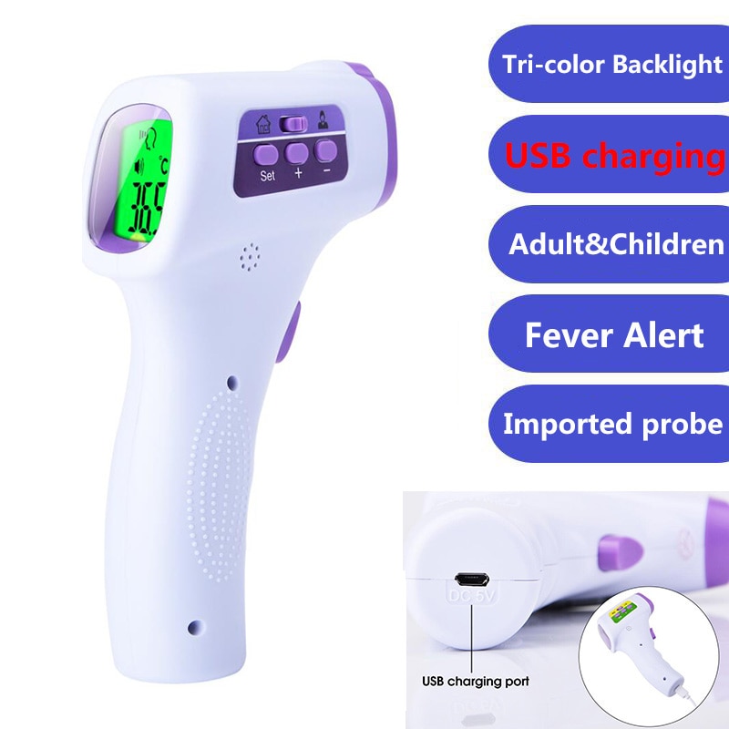 Usb Opladen Thermometer Niet-Contact Digitale Voorhoofd Thermometer Gun Voor Volwassen & Kinderen Huishoudelijke Temperatuur Meting Tool