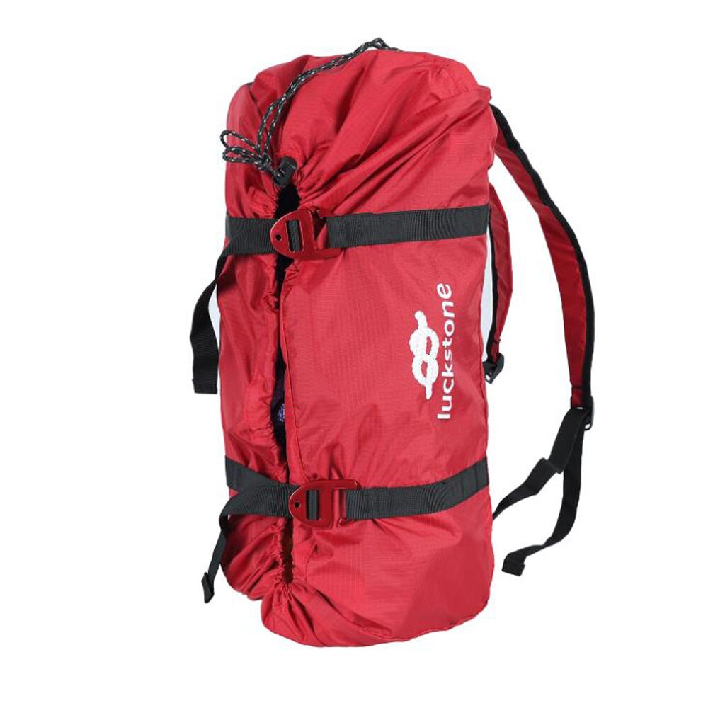 Bjergbestigning reb taske ledning bæretaske vandre skulder rygsæk foldbar bærbar vandtæt rygsæk jordmåtte: Rød