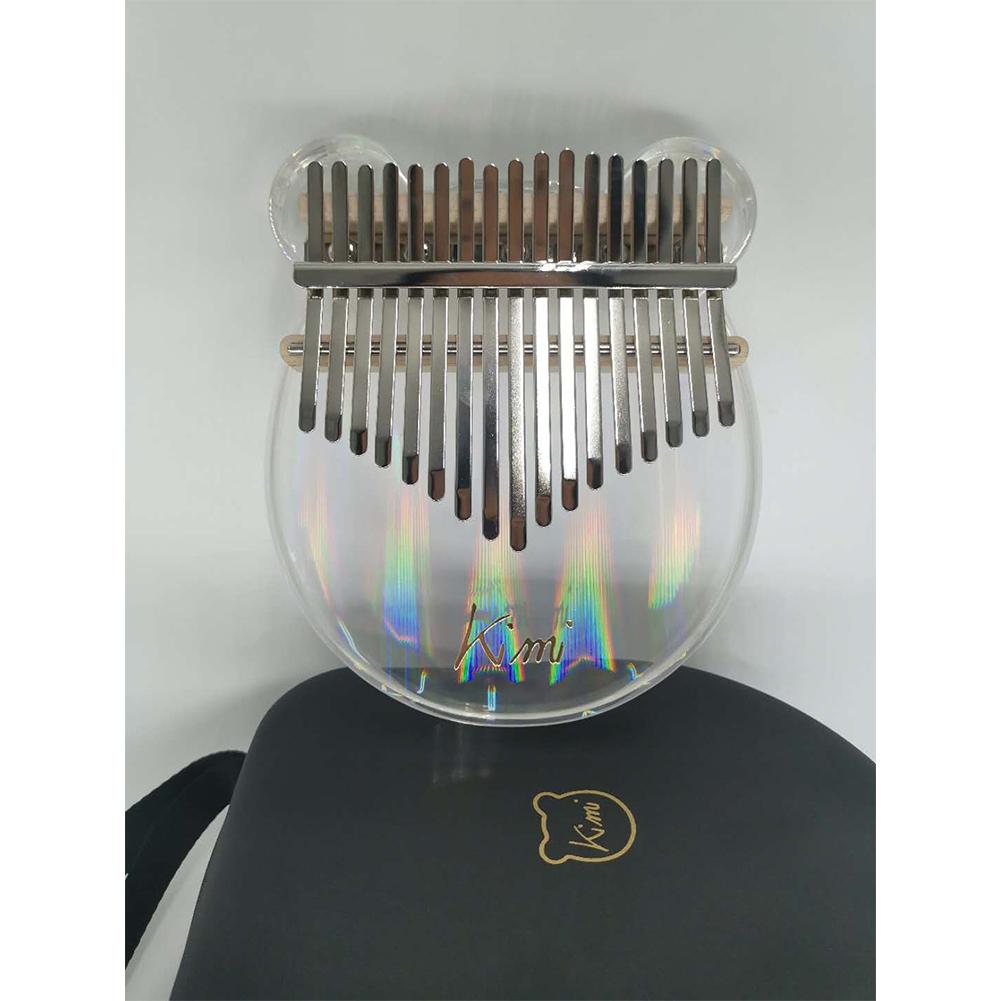 Kalimba-Piano acrílico de 17 teclas para pulgar, instrumento transparente con bolsa para martillo de afinación, Mbira Sanza