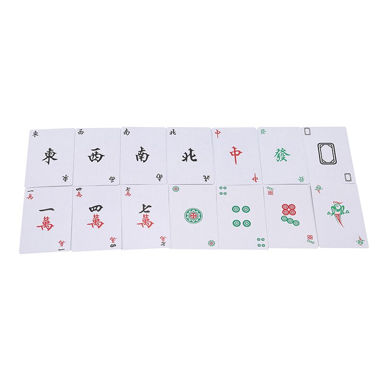 Sjove selskabsspil 1 æske  of 144 papir mahjong mah jong kinesiske spillekort sæt til selskabsspil
