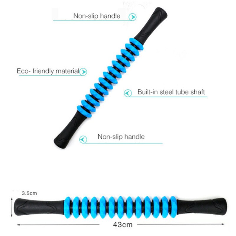 Yoga massage stick 13 stykke gear gym muskel rulle stick dyb massage træning bagben aflastende muskler til fitness sport grøn