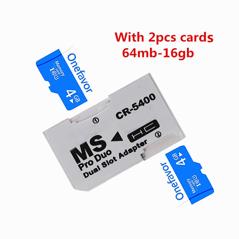 ! Dual 2 Slot MS Card Pro Duo Adapter Micro TF 64MB - 16GB TF Memory Card To Memory Stick Card For PSP