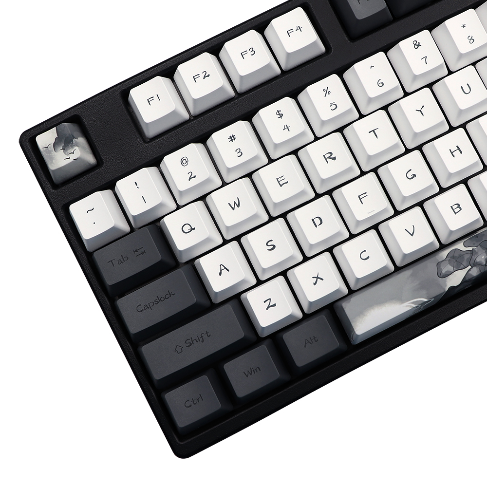 GMK-KEY Tinte Lotusblumen Tastenkappe Farbsublimation Tastenkappen für MX-Schalter dz60 RK61 Anne gk61 DZ60 GK64 68 980 108 ISO-Tastenkappe