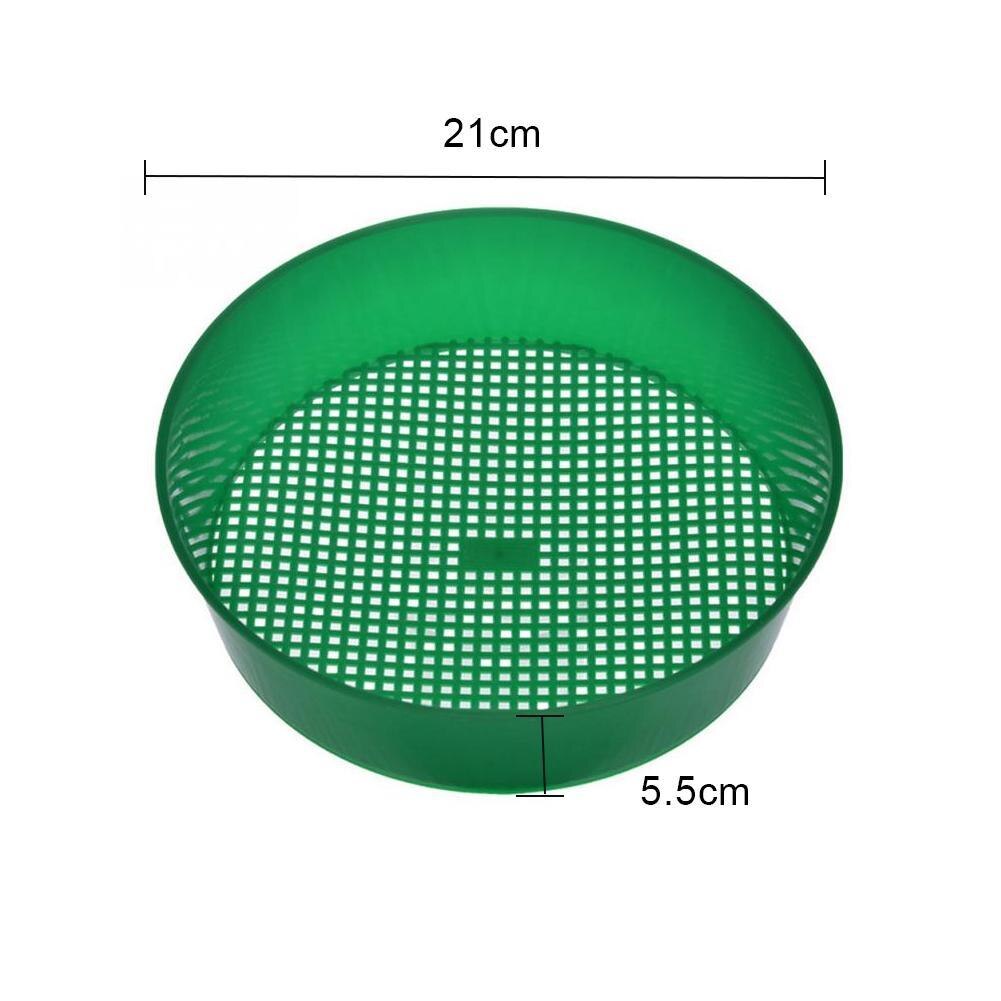 Plastic Garden Sand Sieve Riddle Green For Compost Soil Stone Mesh Round Garden Soil Sieve Pan Sand Sifter for Small Gravel Sand