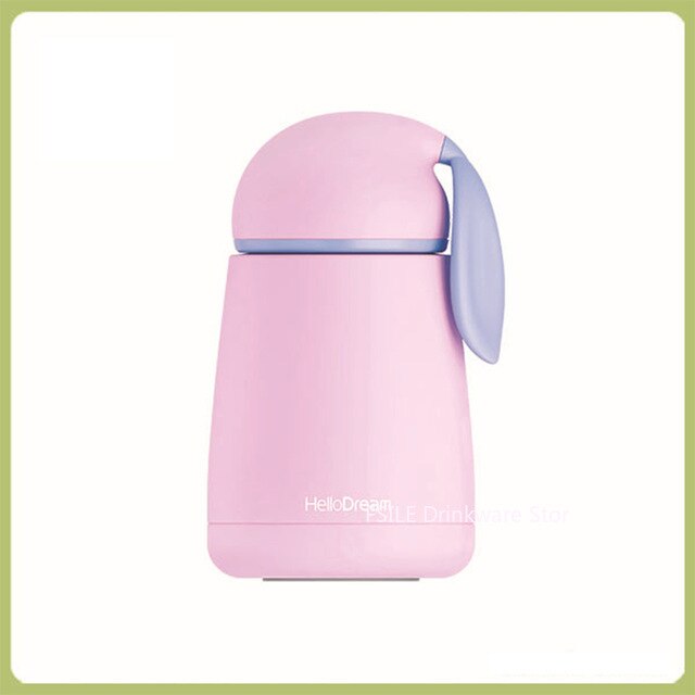 Termo de acero inoxidable para Gato , taza térmica para bebé, botella de agua para niño, termo de gato de dibujos animados, termos para niño: purple 2