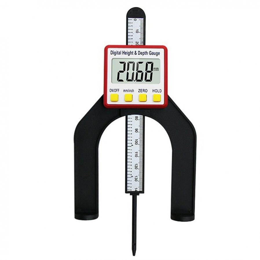 Medidor Digital de profundidad de 0-80mm, calibrador de espesor LCD, medidores de altura con pies magnéticos para herramientas de medición de carpintería: Pink