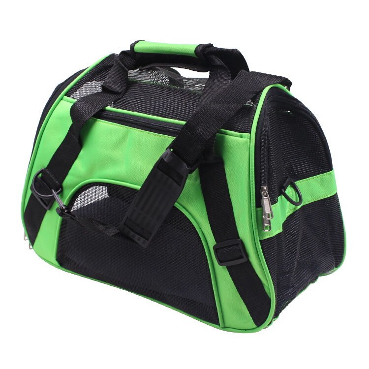 Pet Cat Carrier Rugzak Messenger Draagtas Uitgaande Reizen Pakketten Ademend Huisdier Handtas Voor Kleine Hond: green / Large(52x24.5x33cm)