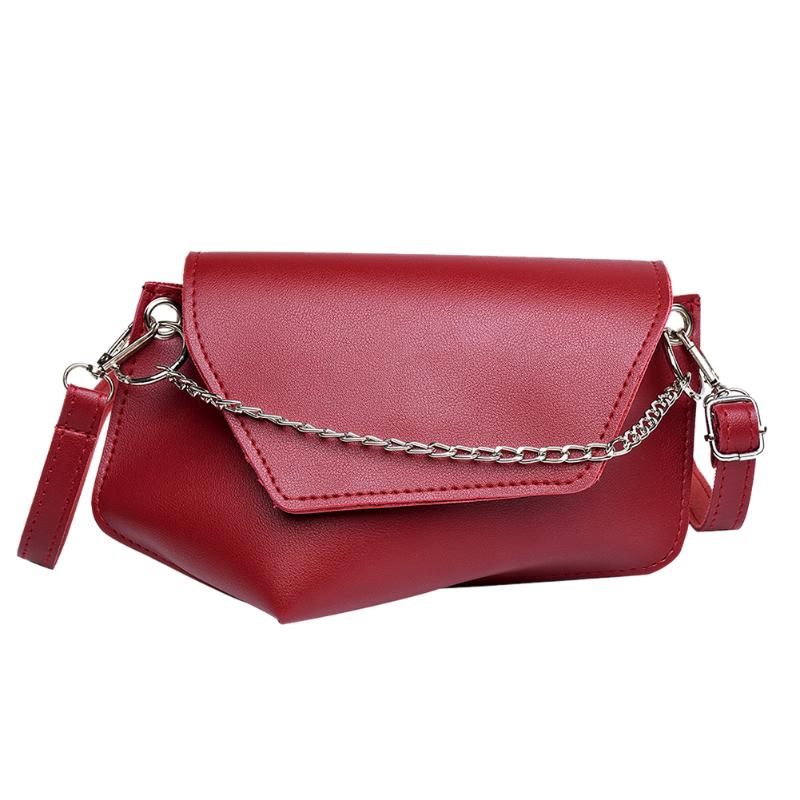 Vintage kvinder skuldertasker kvindelige casual pu læder ensfarvet messenger brystet packs