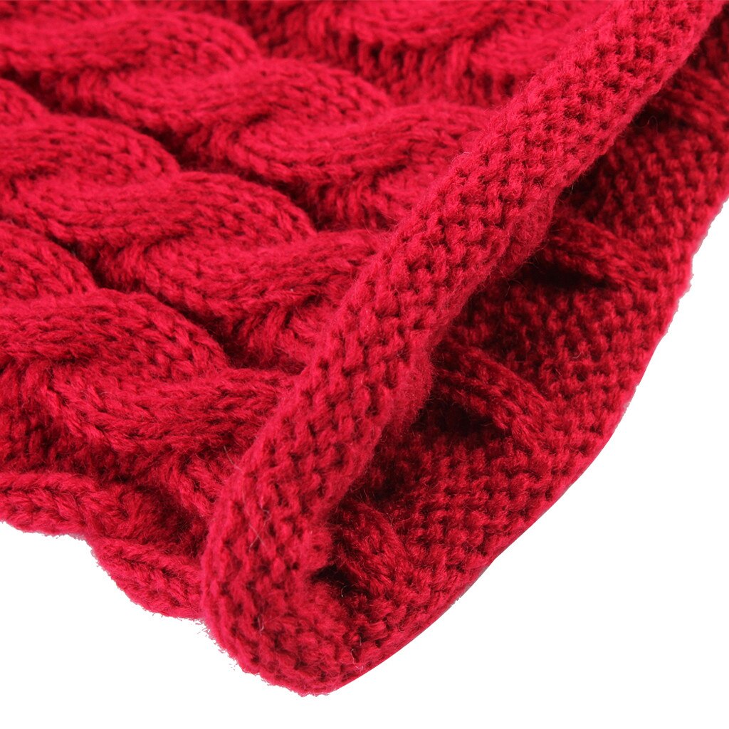 Vinter varm unisex solid två stycken stickad keps för barn med två päls boll halsduk vintermössa för jul