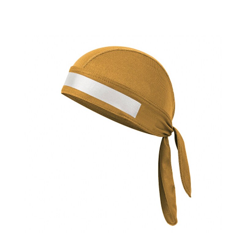Gorro de Ciclismo de secado rápido para hombre, pañuelo para la cabeza con cinta reflectante, para correr, gorro pañuelo pirata, diadema con capucha: brown
