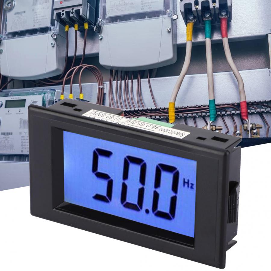 D69-HZ Digital Display Frequency Meter 10-199.9HZ 80-300V AC Cymometer With LCD Screen Measuring Tool