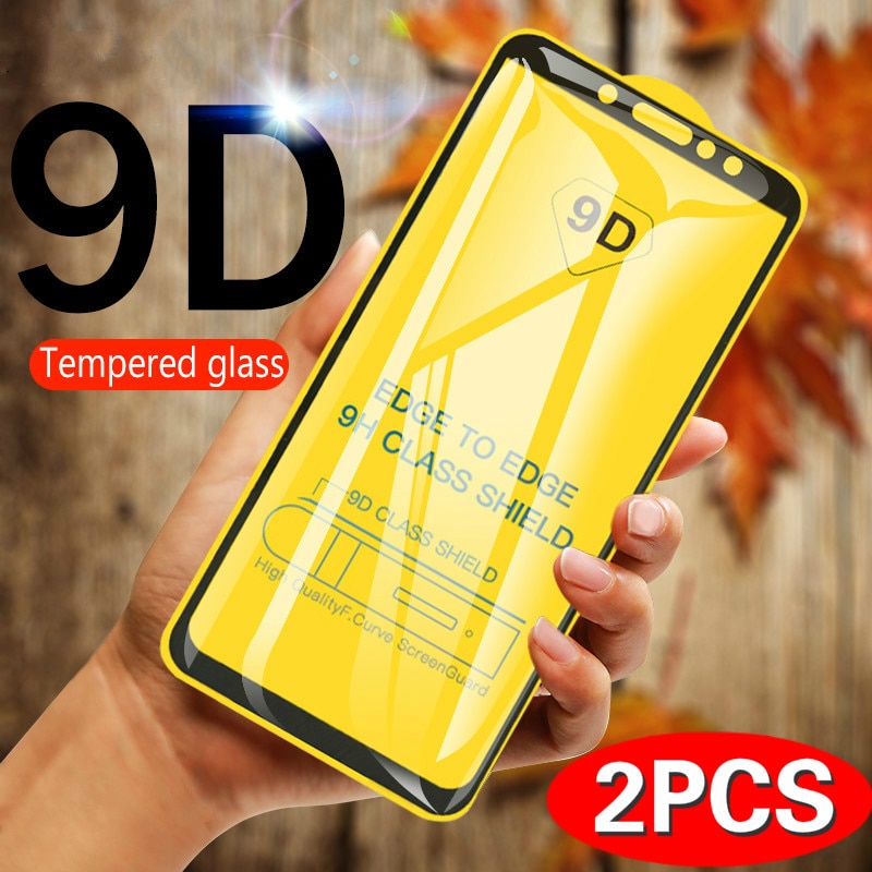 2 pièces 9D Pleine Couverture En Verre Pour Samsung Galaxy A6 A8 A7 A9 J8 J6 J4 Protecteur d'écran Pour Samsung A3 A5 A7 J3 J5 J7 Films