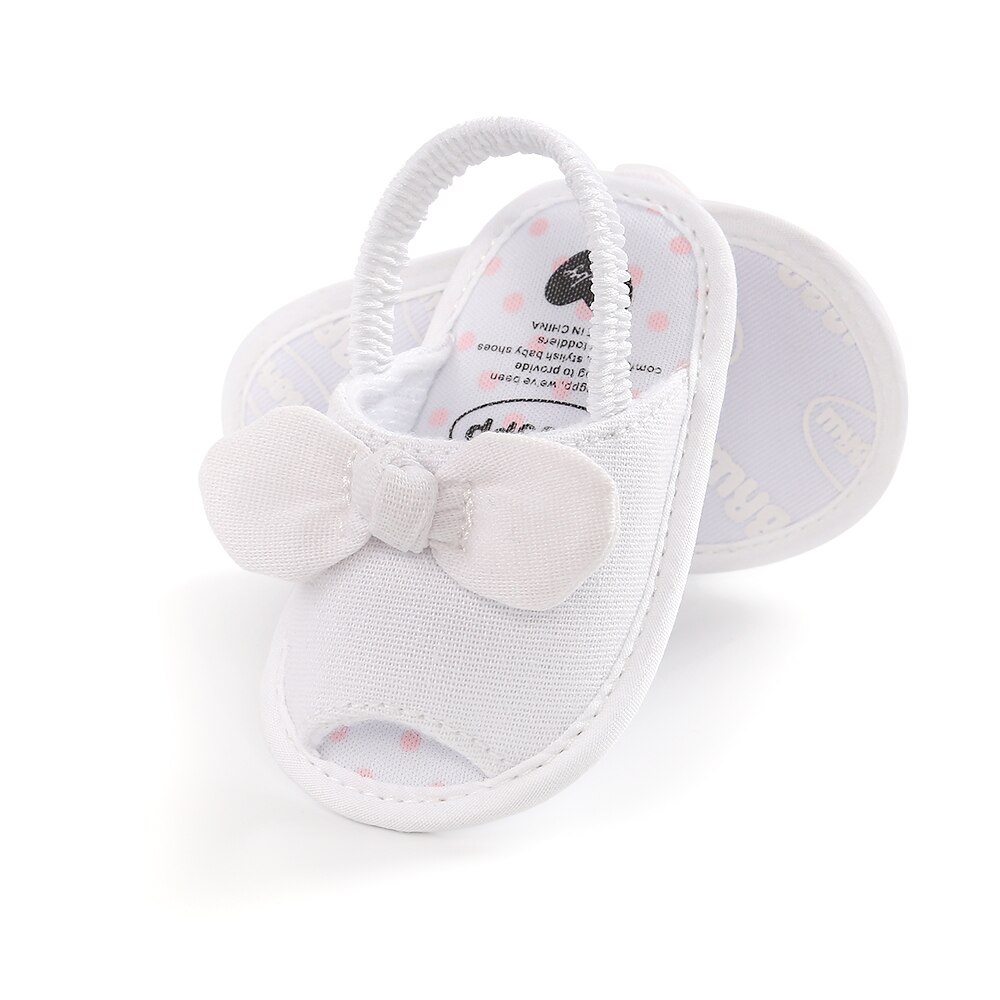 Babymeisjesschoenen zomer ademend antislip strikschoenen zachte zolen peuter gouden sandalen kind baby prinses 0-18m: Ivoor / 2