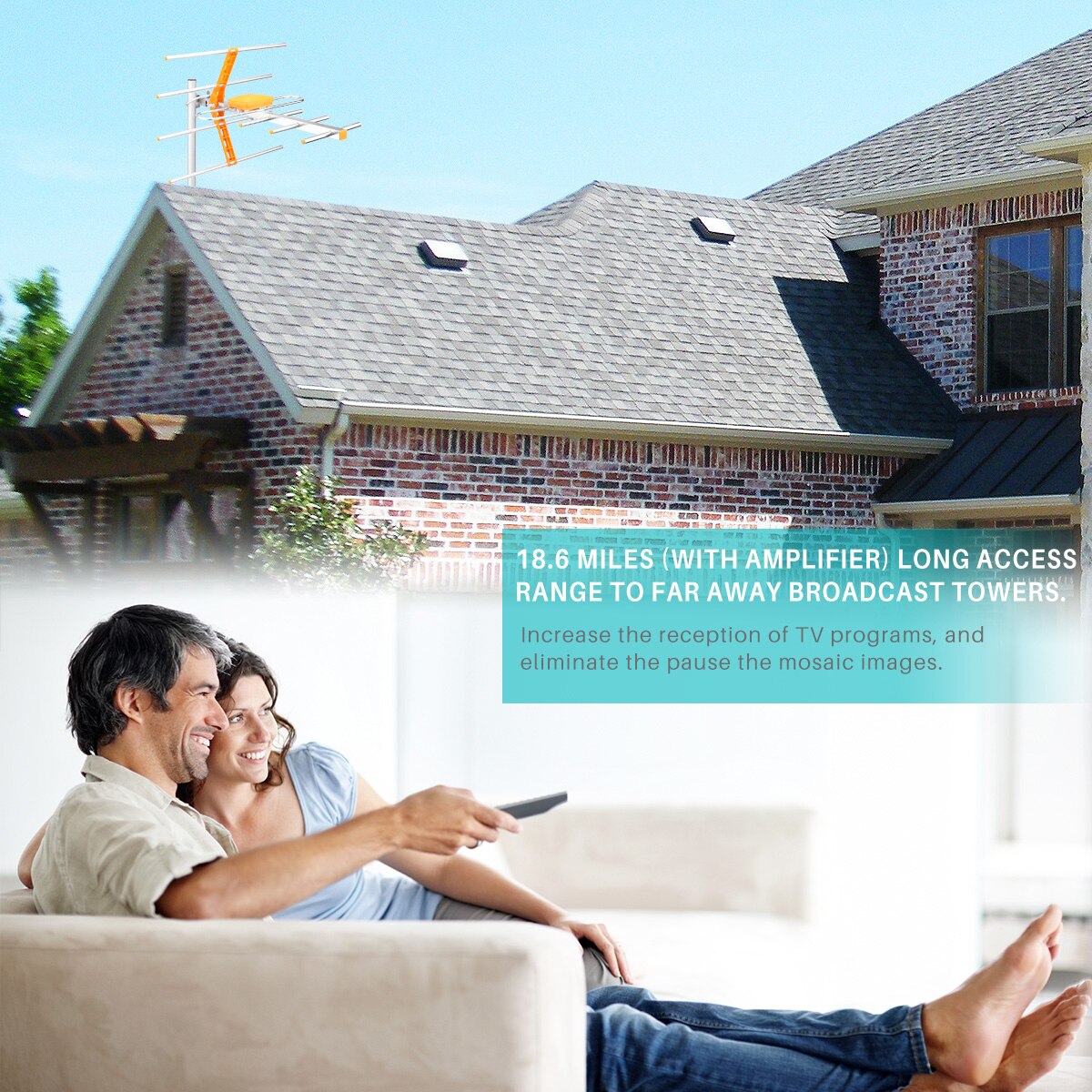 High-Definition Digital Outdoor TV Antenna High-Gain HDTV Antenna DVBT2 HDTV ISDBT High-Gain Strong Signal Outdoor TV Antenna