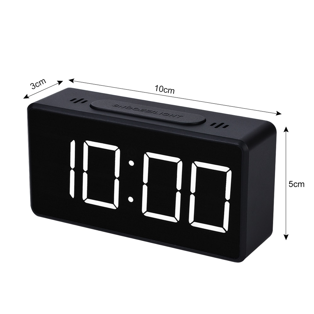 Digital Mirror LED Display Alarm Clock Simple Desk Clock With USB For Kids