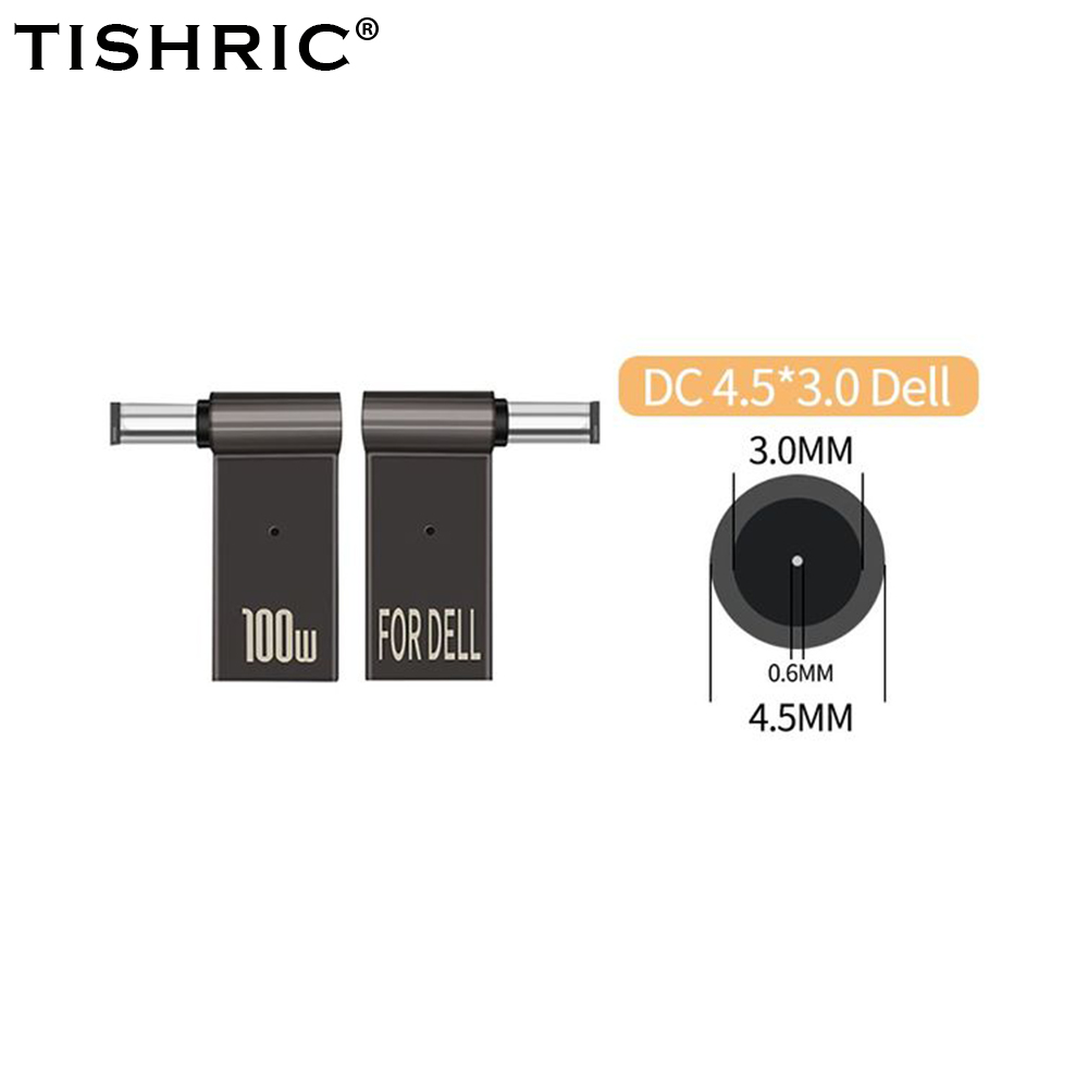 100w pd Laptop-Ladegerät Stecker Typ C zu DC-Buchse Stecker Adapter Buchse zu Stecker Stromrichter für Notebook-Computer PC: Black