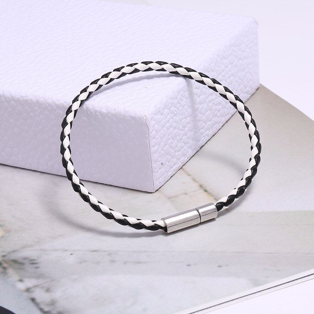 Kleurrijke Gevlochten Handgemaakte Lederen Wrap Armbanden Voor Vrouwen Koperen Gesp Charms Armband Mannen Sieraden: AB2