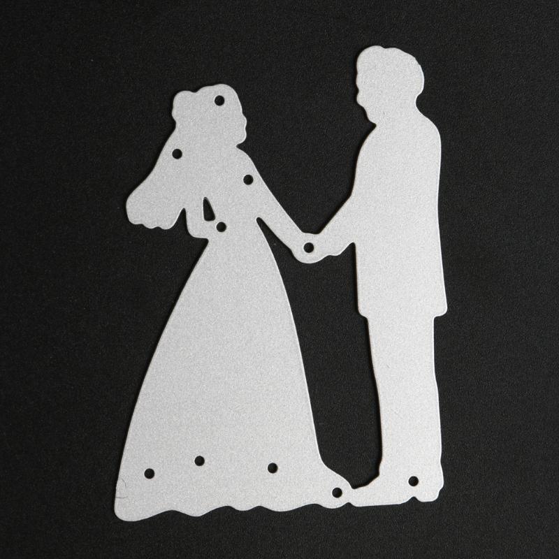 Metal novia novio troqueles de boda plantillas para DIY Scrapbooking diario libro de plantilla de tarjetas de papel de relieve troquelador