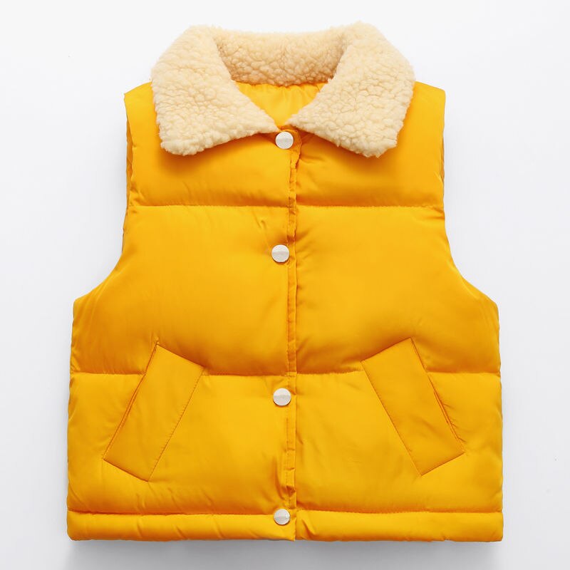 Solid Kinderen Bovenkleding 1 Stuk Jassen Voor Meisjes Baby Jongens Hooded Vest Mouwloze Kids Warme Jas Kinderen Casual Dikke Vest: Orange / 120-Height 100-110CM