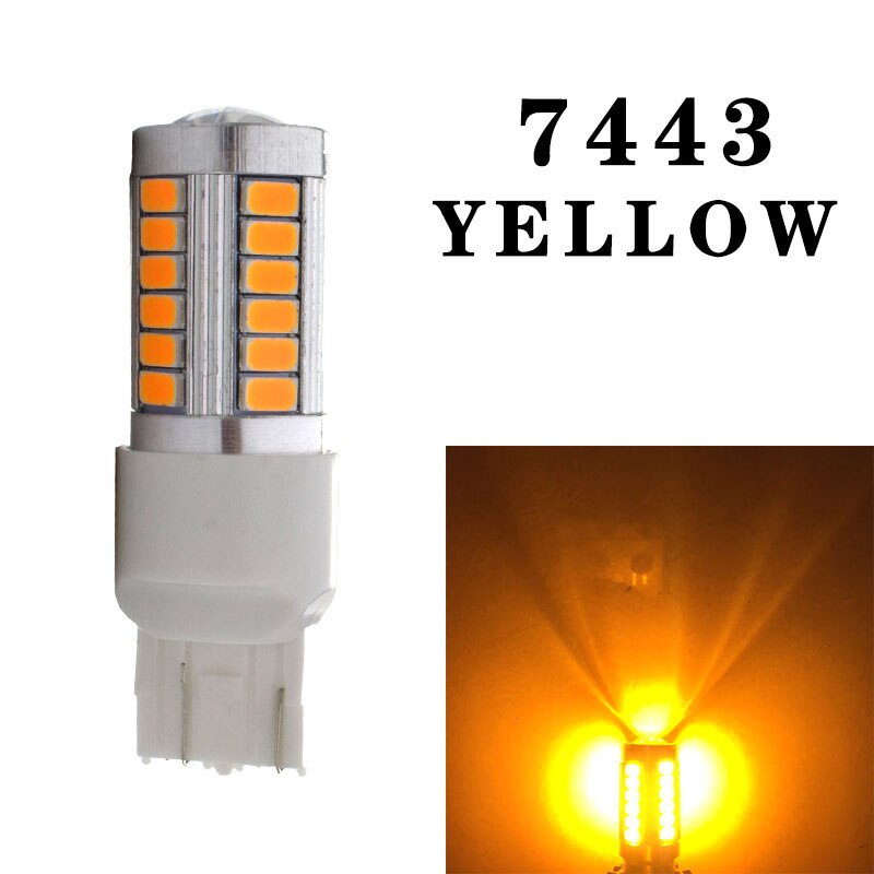 1156 ba15s p21w 1157 p21/5w t20 led automotive tail glödlampa bromsljus bil led backljus varselljus varslar: 7443 gula