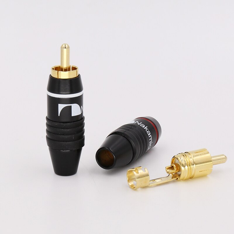 4 Fiches RCA Mâle Plaqué Or – Connecteur Audio/vidéo HIFI – Lot De 4 (neuf)