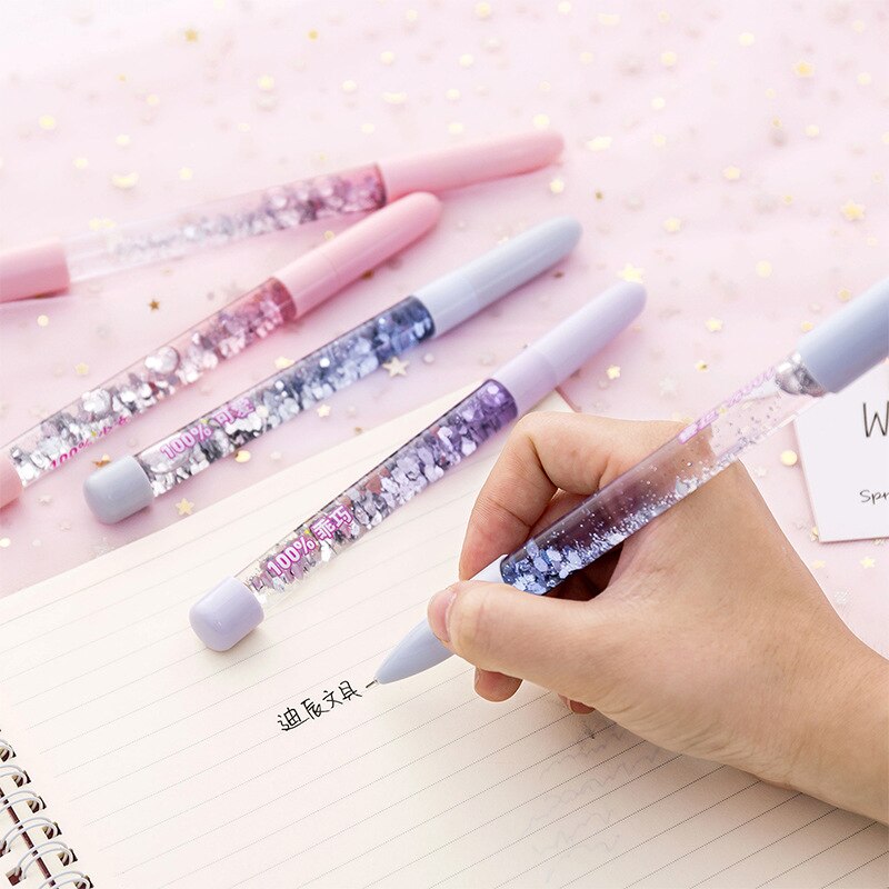 South Korea Beautiful girl Quicksand pen 0.5mm Kids Japanese Gel Pens Kawaii School Supplies Stationary