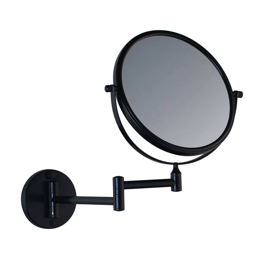 Yanksmart badeværelse makeup spejl vægmonteret udvidelig folde stil forfængelighed spejl sundhed skønhed justerbar: Sort
