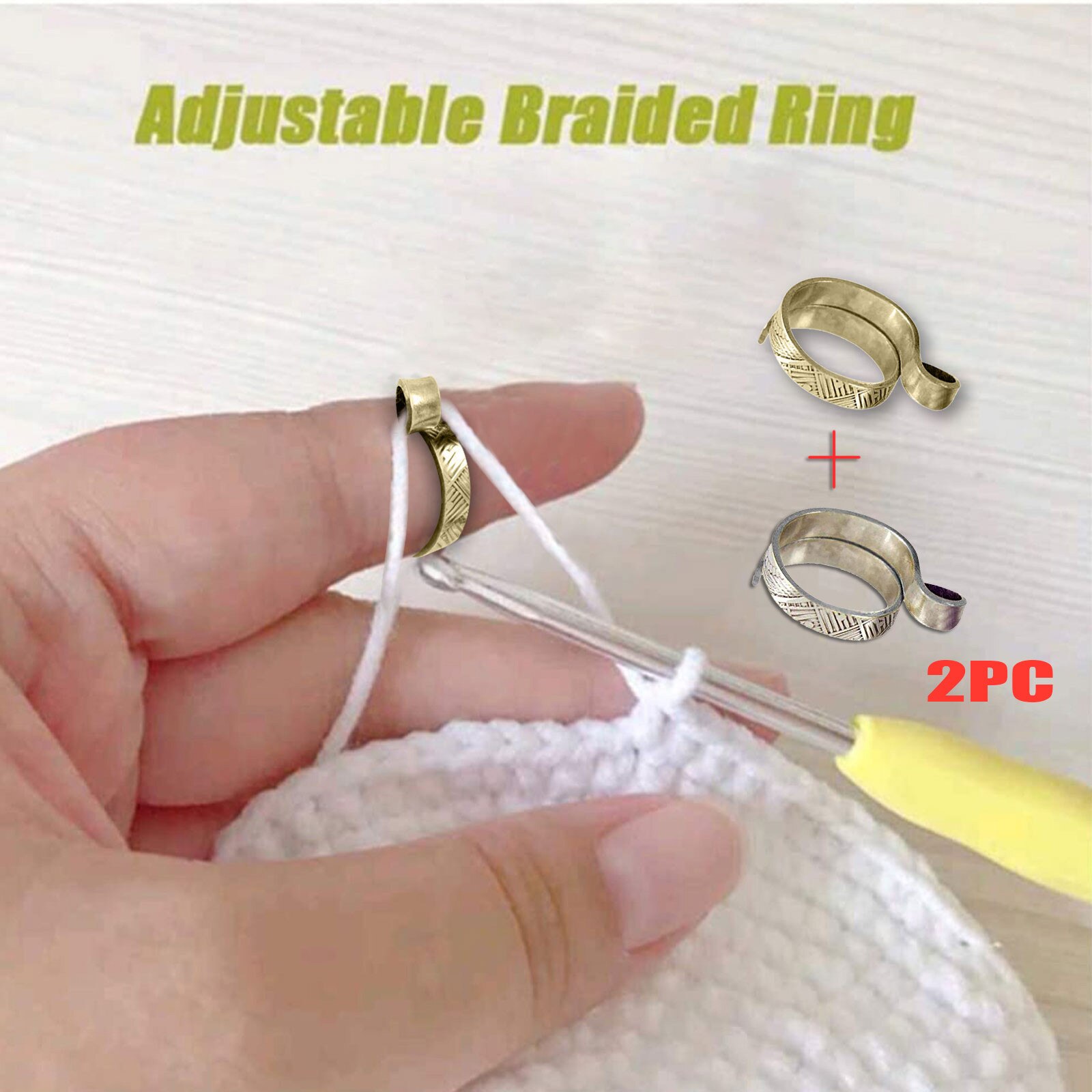 25# Adjustable Knitting Loop Crochet Loop Knitting Accessories Knitting Ring Adjust Knitting Ring Finger Wear DIY Sewing Ring: F