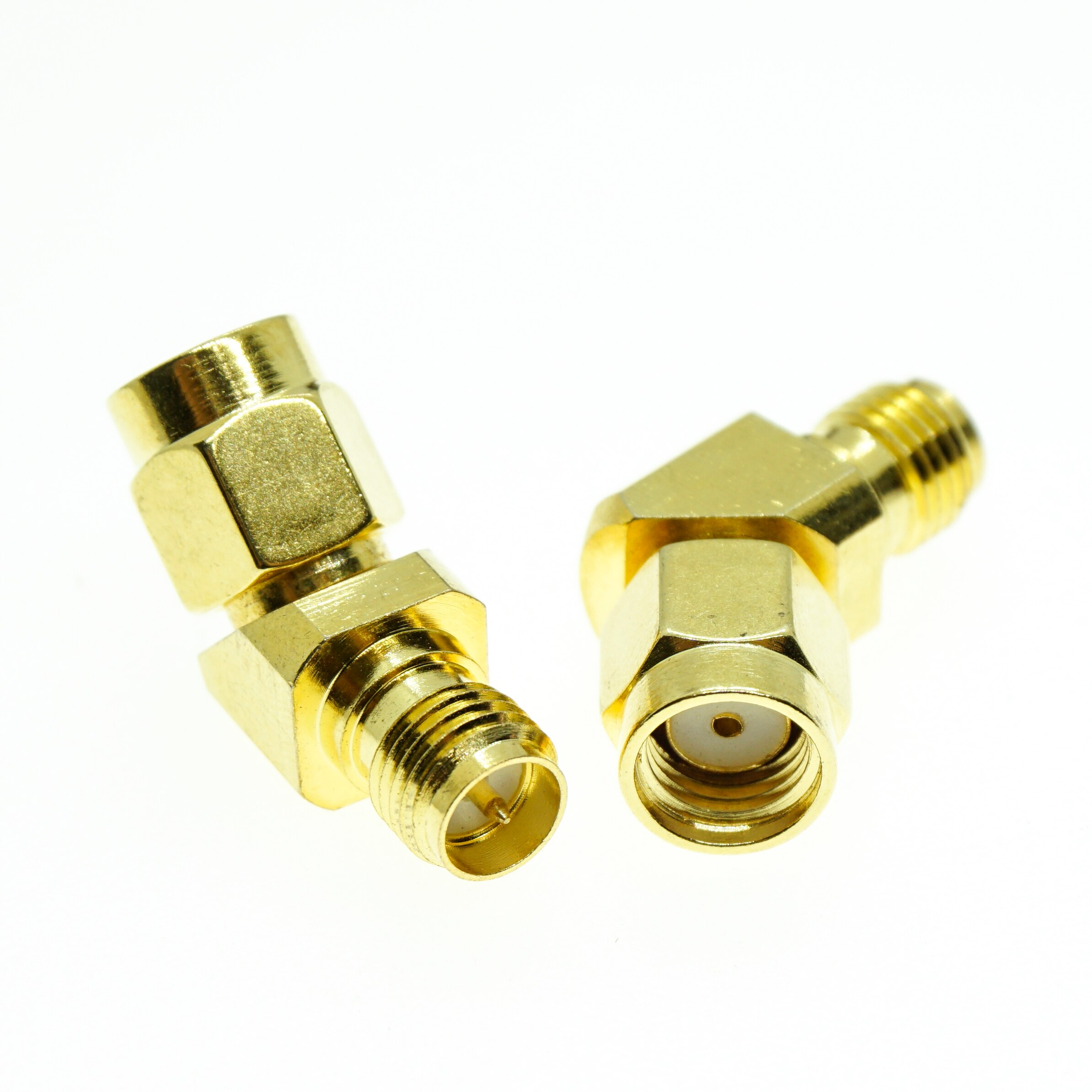 Rp Sma Naar Rp Sma Connector Socket Type L Rp Sma Male Naar Rp Sma Vrouwelijke 45 135 Graden schuine Hoek Goud Messing Coaxiale Rf Adapter