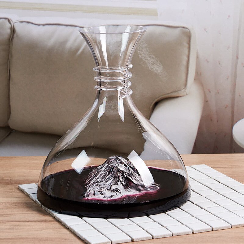 Lead-free Crystal Glass Red Wine Decanter Manual Blown Wine Decanter Variety of Options Iceberg Decanter 1500ML: Iceberg decanter02