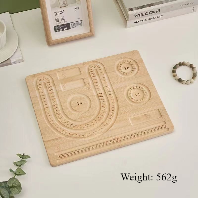 1 zestaw drewniana flokowana taca robić koralików DIY bransoletka naszyjnik elementy robić wyrobu biżuterii organizer robić koralików szara tablica z koralikami narzędzie pomiarowe: BIAŁY