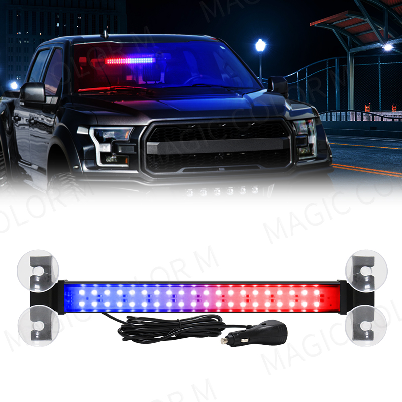 40 LED Strobe Licht Notfall Blitz Warnung Lampe Auto Windschutzscheibe Bar Verkehrs Advisor Taschenlampe Rot Blau Auto Zubehör 12 V-24 V: Blau