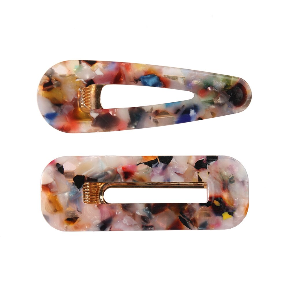 2Pcs Acrylic Resin Hollow Alligator Hair Clips For Women Girls Water Shape Hair Pins Hairgrips Geometric Hair Accessories: 1
