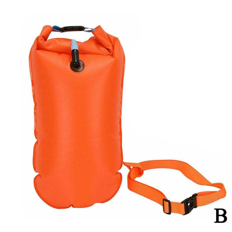 Aufblasbare, offene schwimmboje mit schleppboje, wasserdichter tasche, doppel-airbag und hüftgurt für schwimm- und wassersport, aufbewahrungs- und sicherheitstasche ( s7 stück 5: B