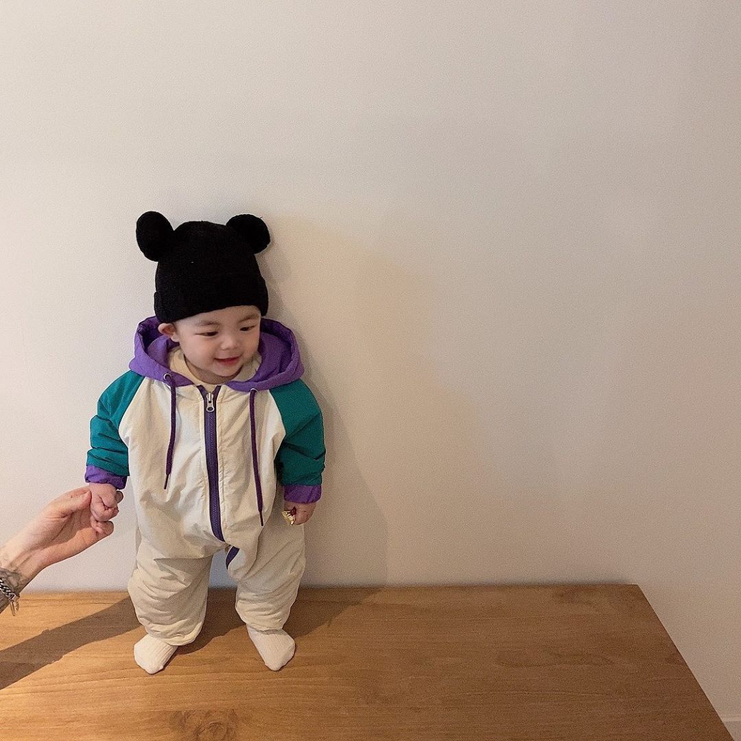 Winter Warme Dicke Kleidung Kleinkind Baby Schneeanzug Junge Mädchen Strampler Doppelseitige Kleinkind Unten Jacke Mit Kapuze Gesamt Outfits
