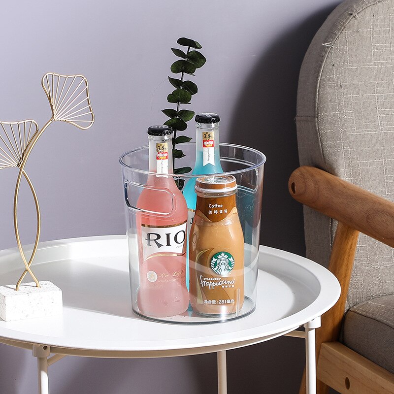 Small Bedroom Trash Bin Recycling Office Living Room Plastic Waste Bin Transparent Vase Lixeira Banheiro Cleaning Tools