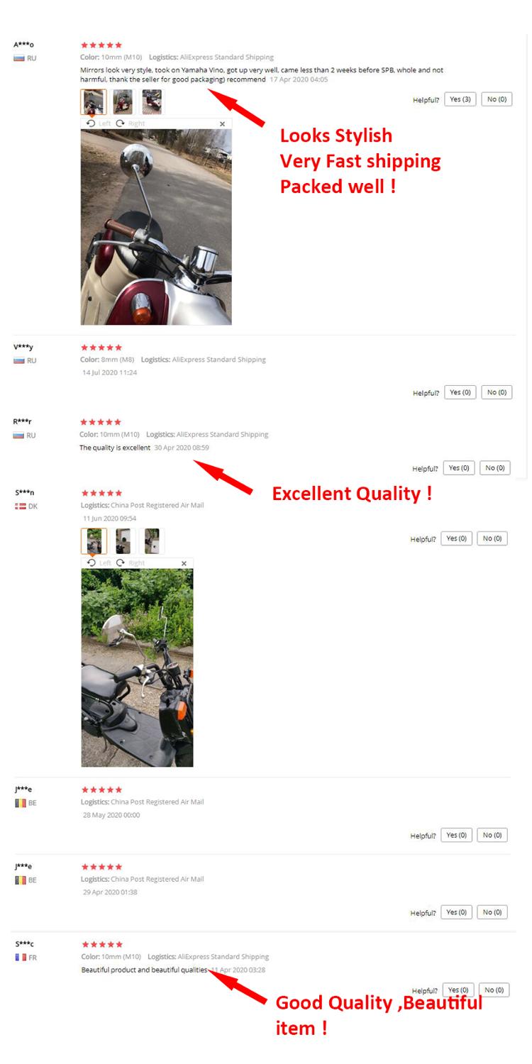 Uniwersalny 8 10mm motocyklowe lusterka wsteczne skuter chrom zaokrąglona strona lustro dla Honda Zoomer X110 aprilia sr 50 SPORTCITY sześcian