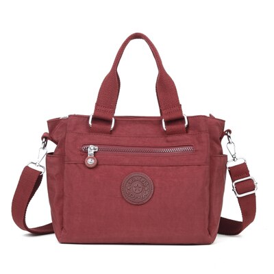 Kedanison nylon impermeabile borse vagabondo grande capacità tote Borsa: Borgogna