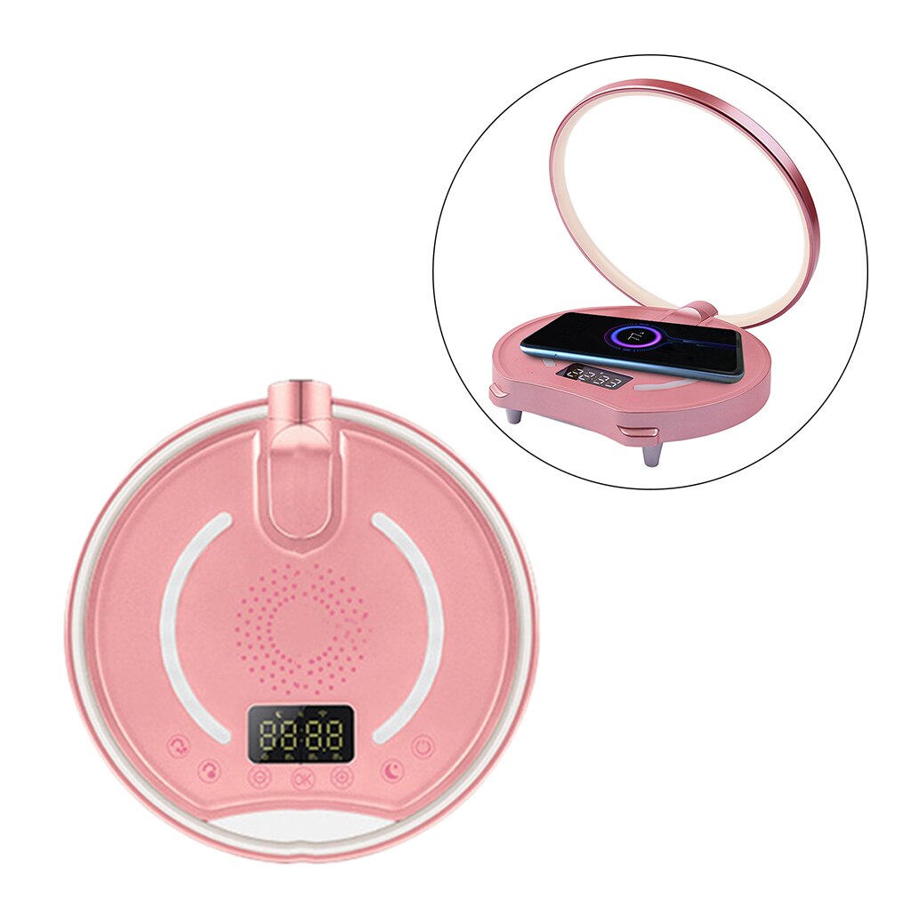 Touch Control Bedside Lamp, Desk Light Clock Bluetooth Speaker, Wireless Charger, Dimmable Table Lamp, Reading Lamp, Room Decor